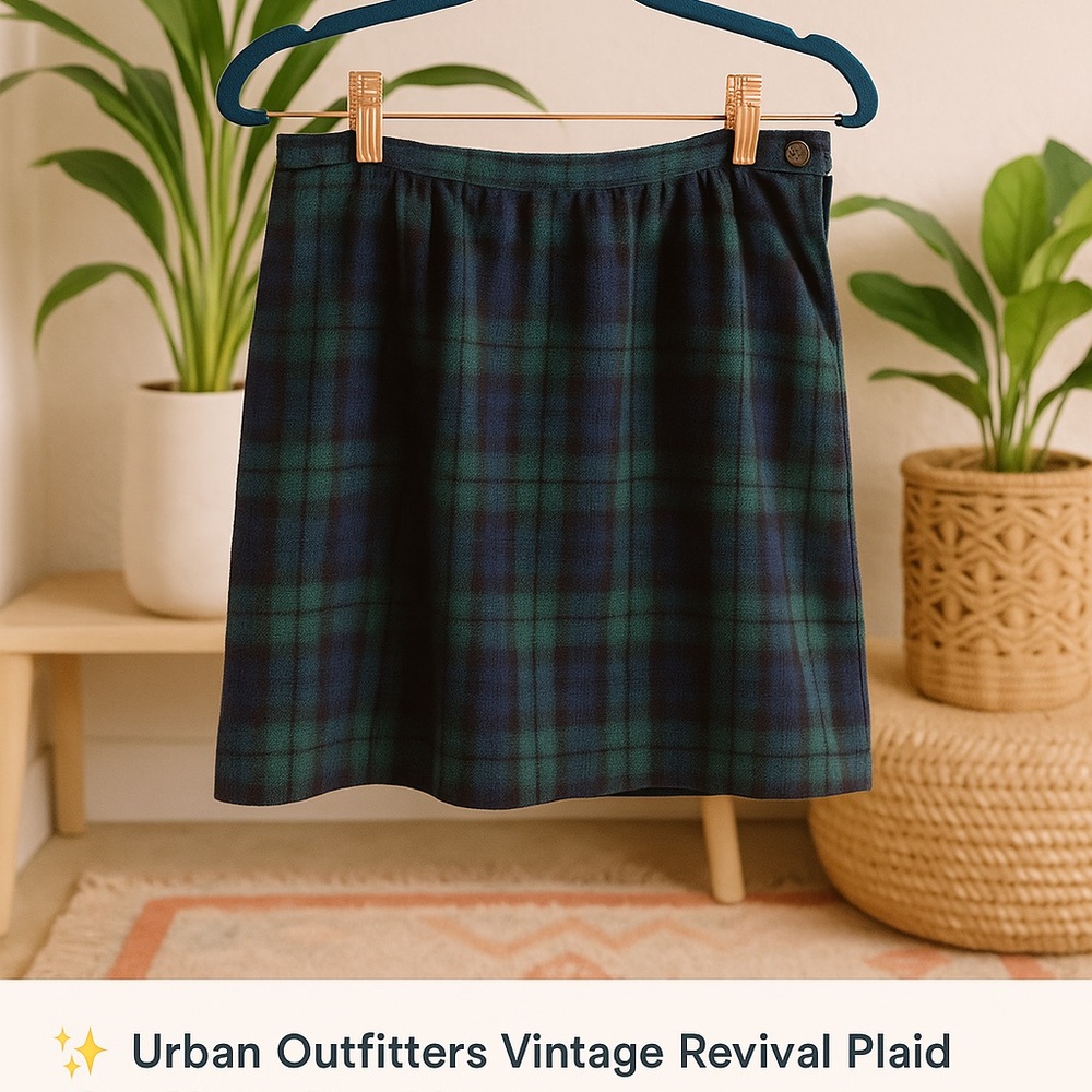 Urban Outfitters Green A-Line Knee-Length Skirt